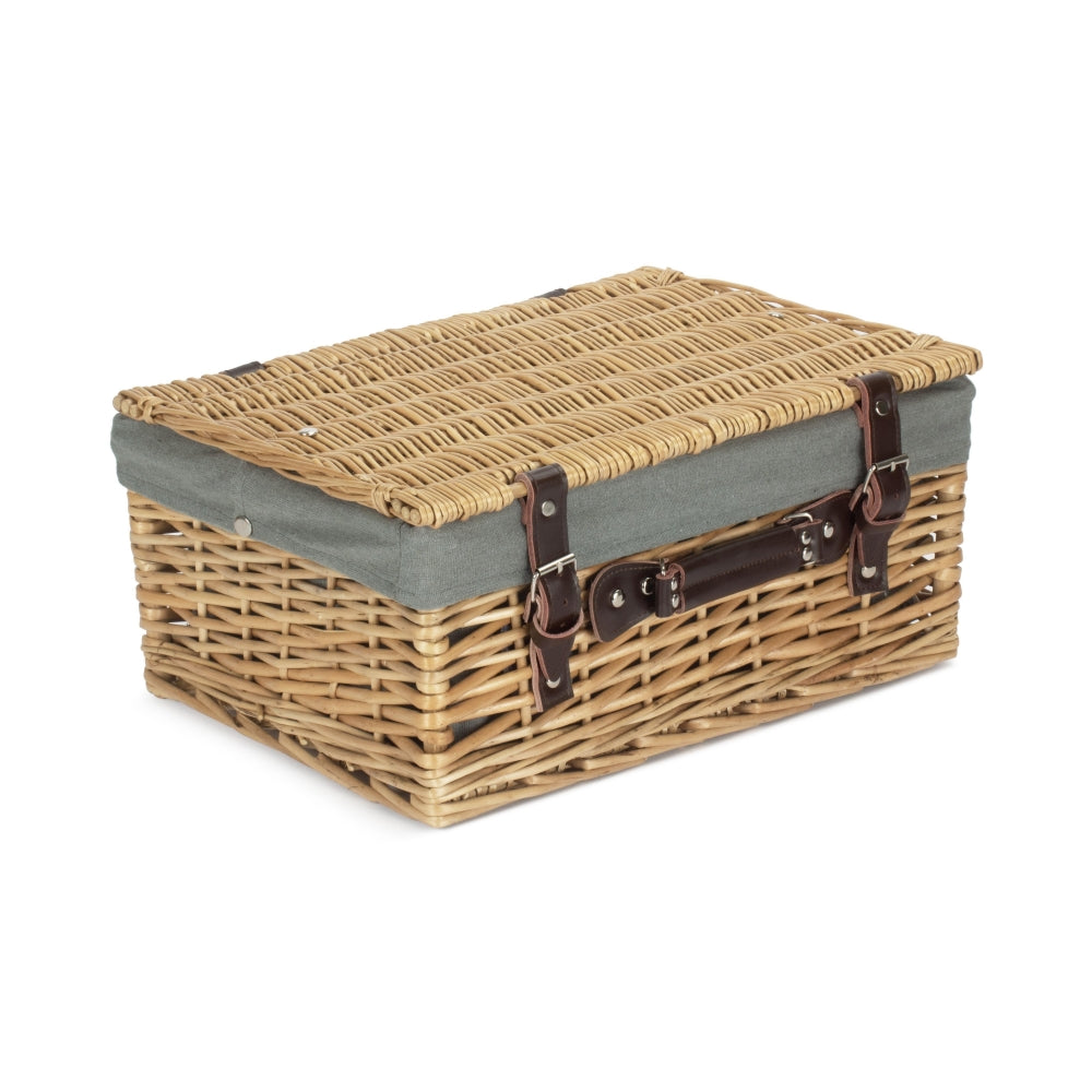 41cm Buff Willow Wicker Picnic Basket-5