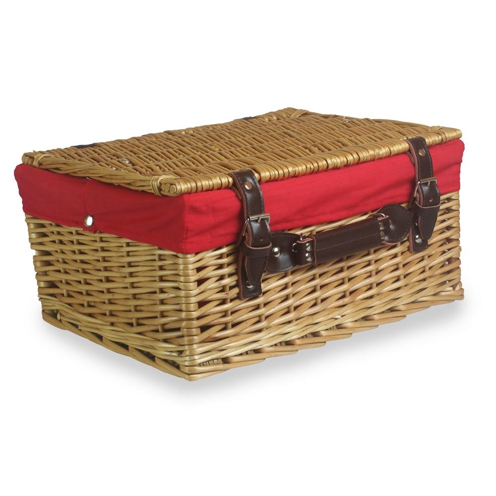 41cm Buff Willow Wicker Picnic Basket-0