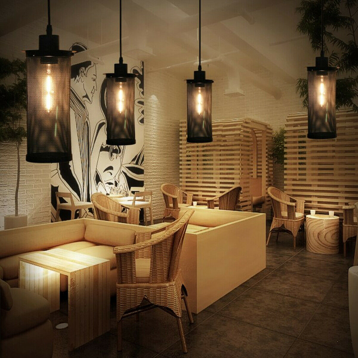 Modern Vintage Industrial Retro Loft Cluster Ceiling Lamp Shade Pendant Light UK~2148-0