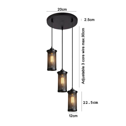Modern Vintage Industrial Retro Loft Cluster Ceiling Lamp Shade Pendant Light UK~2148-3